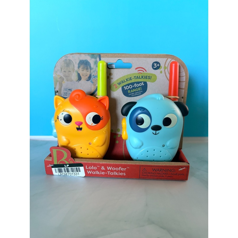 lolo & Woofer Walkie Talkies B. Toys Tested And Both Work Pre Owned